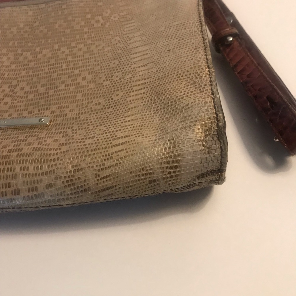 Brahmin Zip Top Croc-Embossed Leather Crossbody Handbag Purse 824 - Picture 10 of 16